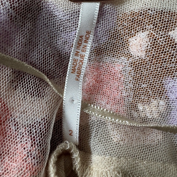 Free People Santoshi Beige Embroidered Blouse - Picture 7 of 7